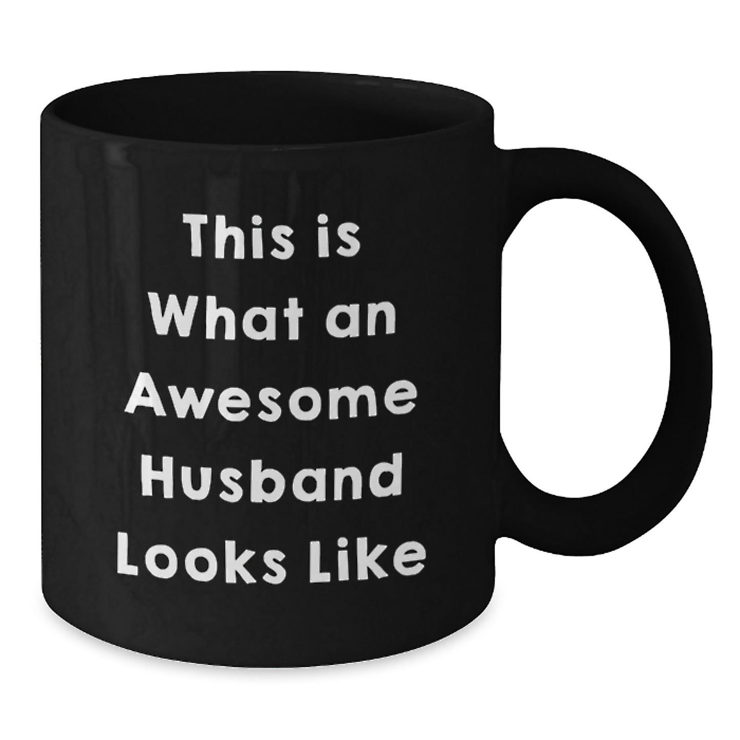 Funny Husband Gifts from Friends - 'This Is What An Awesome Husband Looks Like' Black Coffee Mug for Graduation - Gifts for Husband - Additional