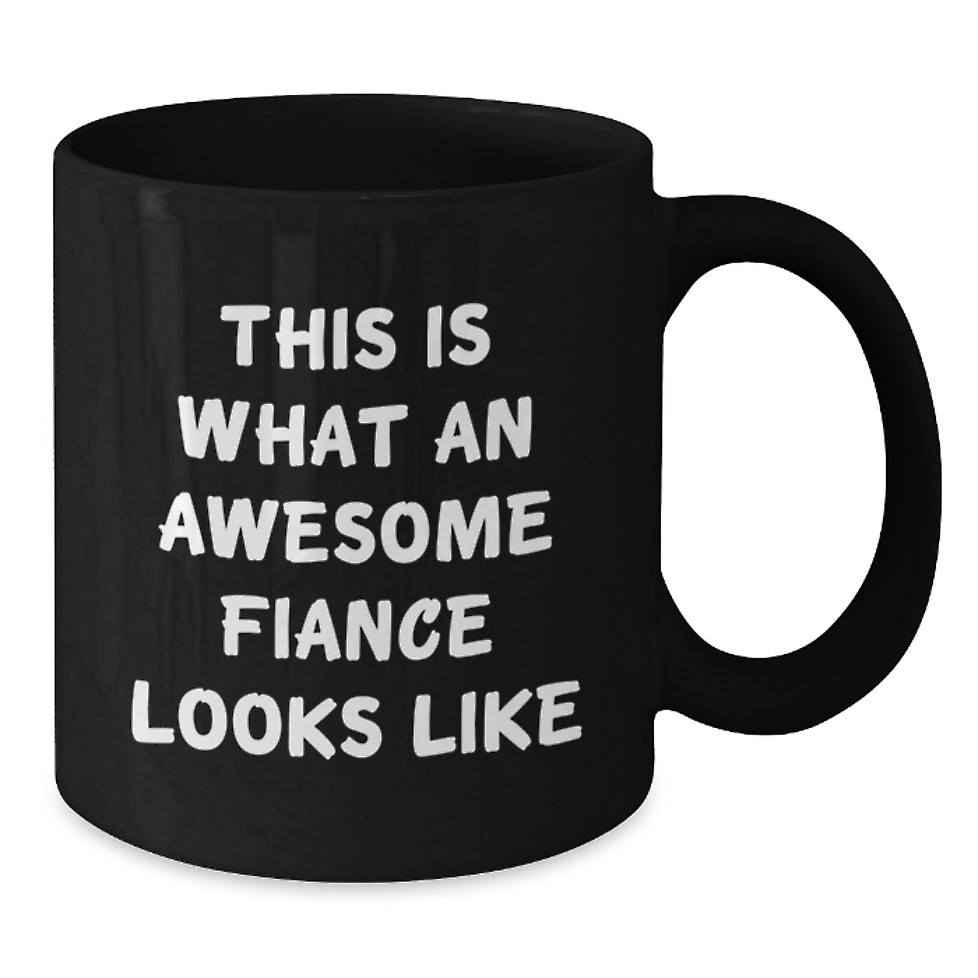 Funny Fiance Gifts, Black Coffee Mug, This Is What An Awesome Fiance Looks Like, Unique Graduation Gifts for Him from Friends - Additional