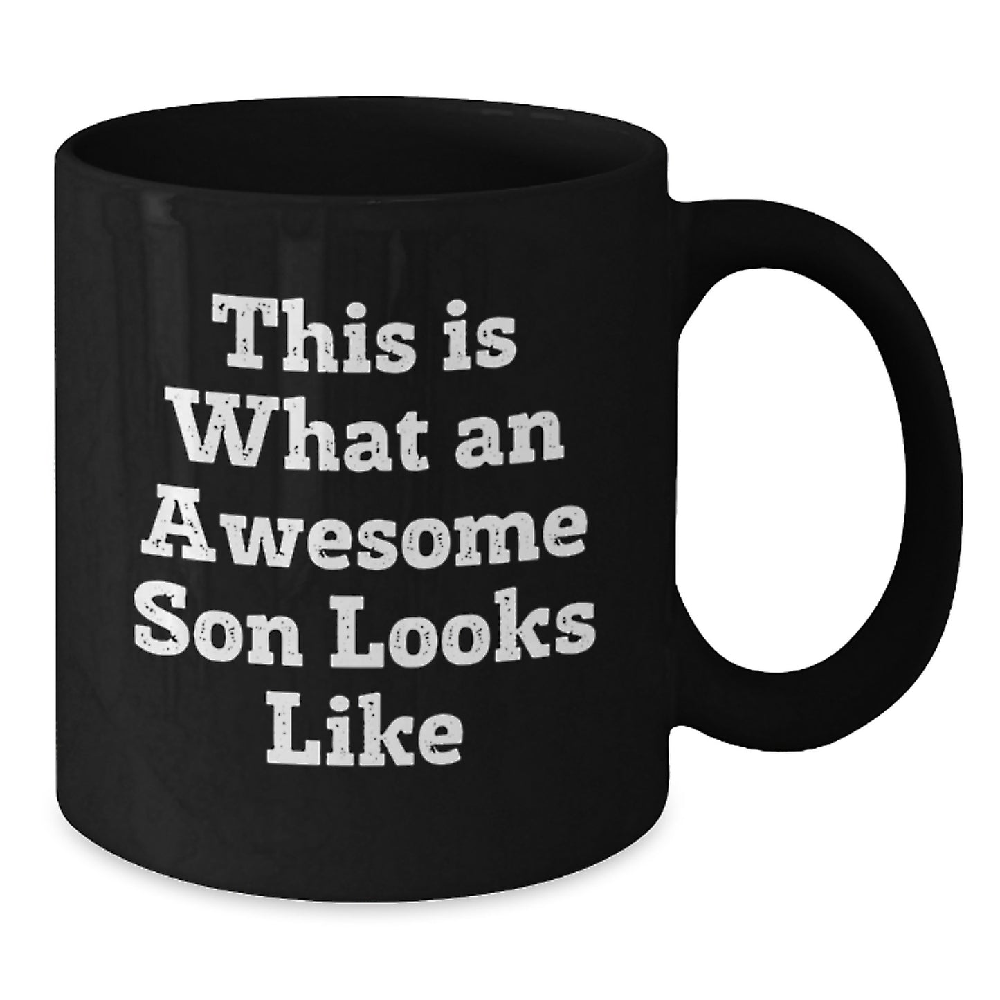 Funny Son Gifts from Mom - This Is What An Awesome Son Looks Like Black Coffee Mug for Graduation Unique Gifts - Additional