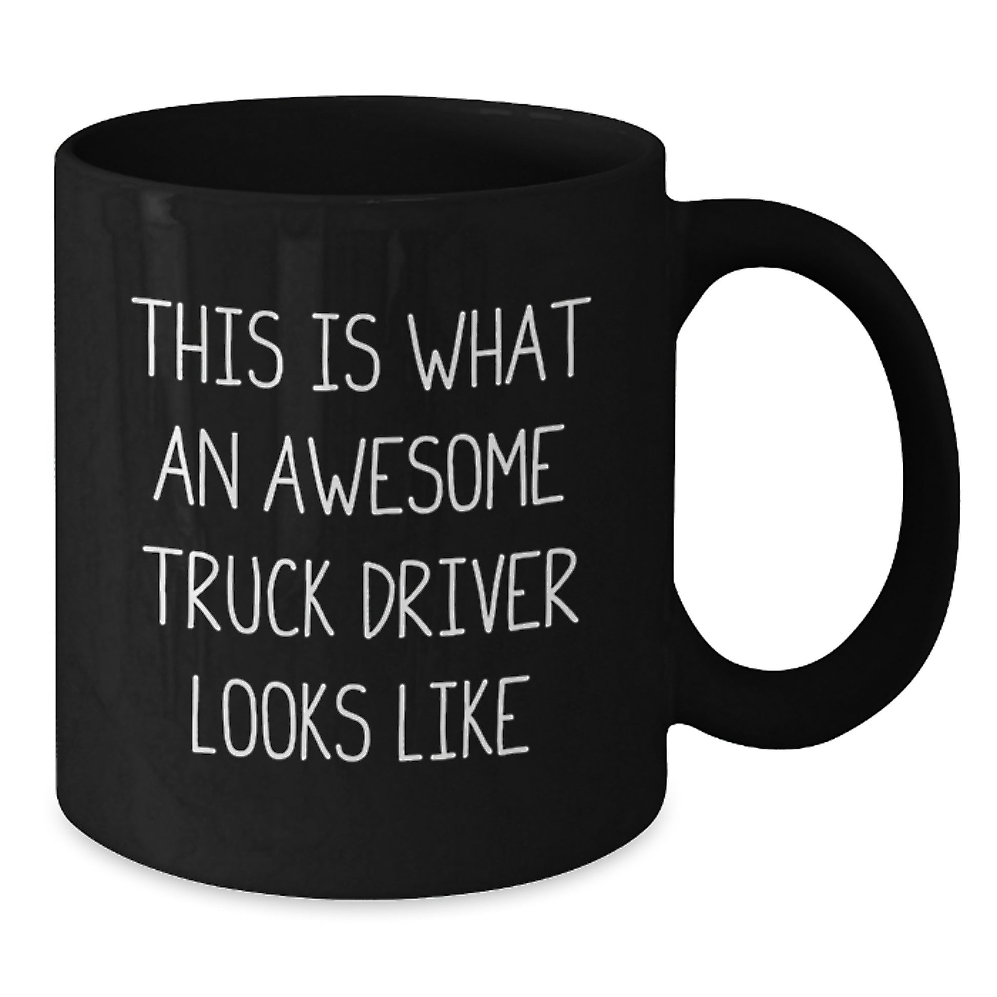Funny Truck Driver Gifts - This Is What An Awesome Truck Driver Looks Like Black Coffee Mug for Birthday - Gifts from Men to Truck Driver Friends - Additional