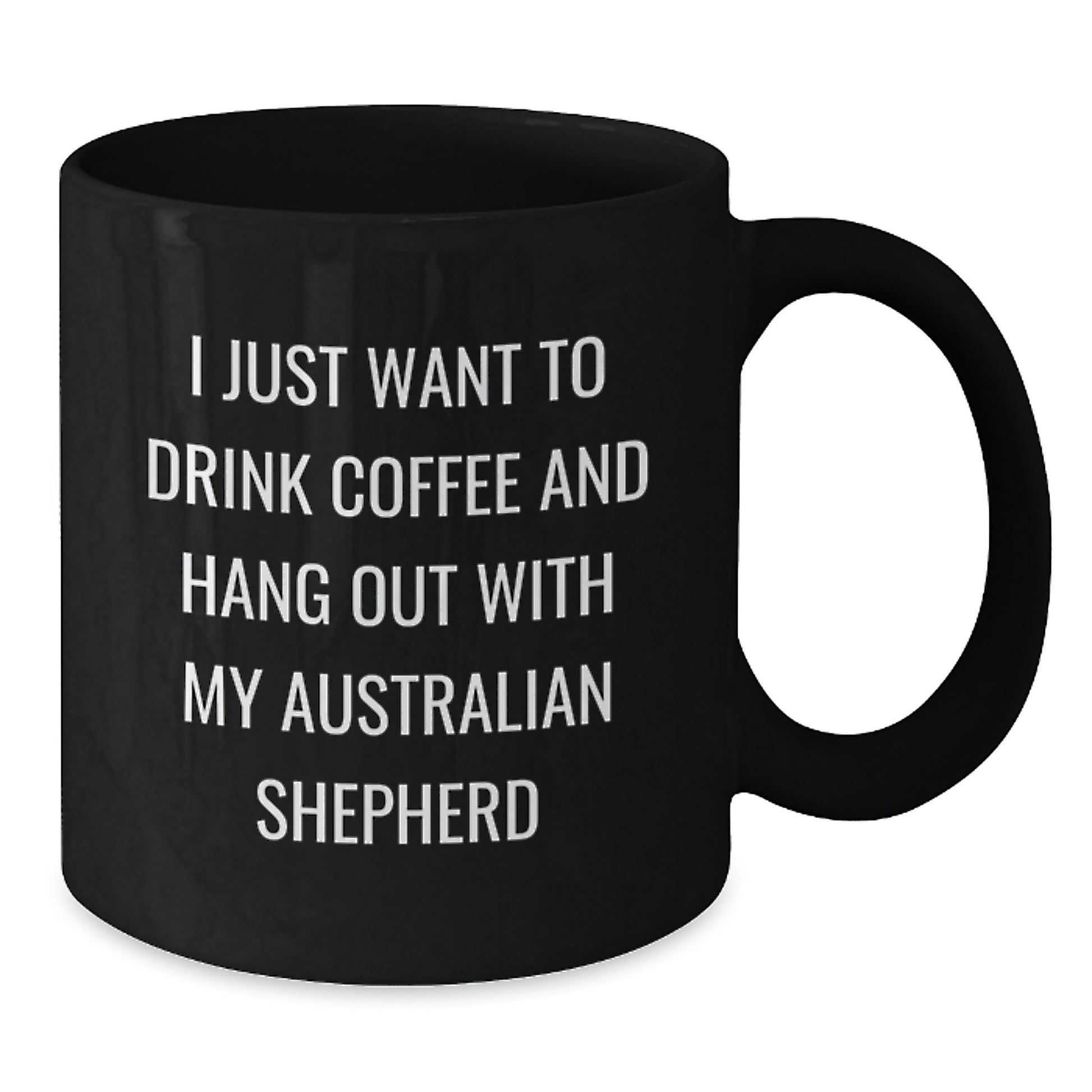Funny Australian Shepherd Dog Lover Gifts from Friends, Gifts for Australian Shepherd Dog Enthusiasts, Black Coffee Mug for Birthday - Additional