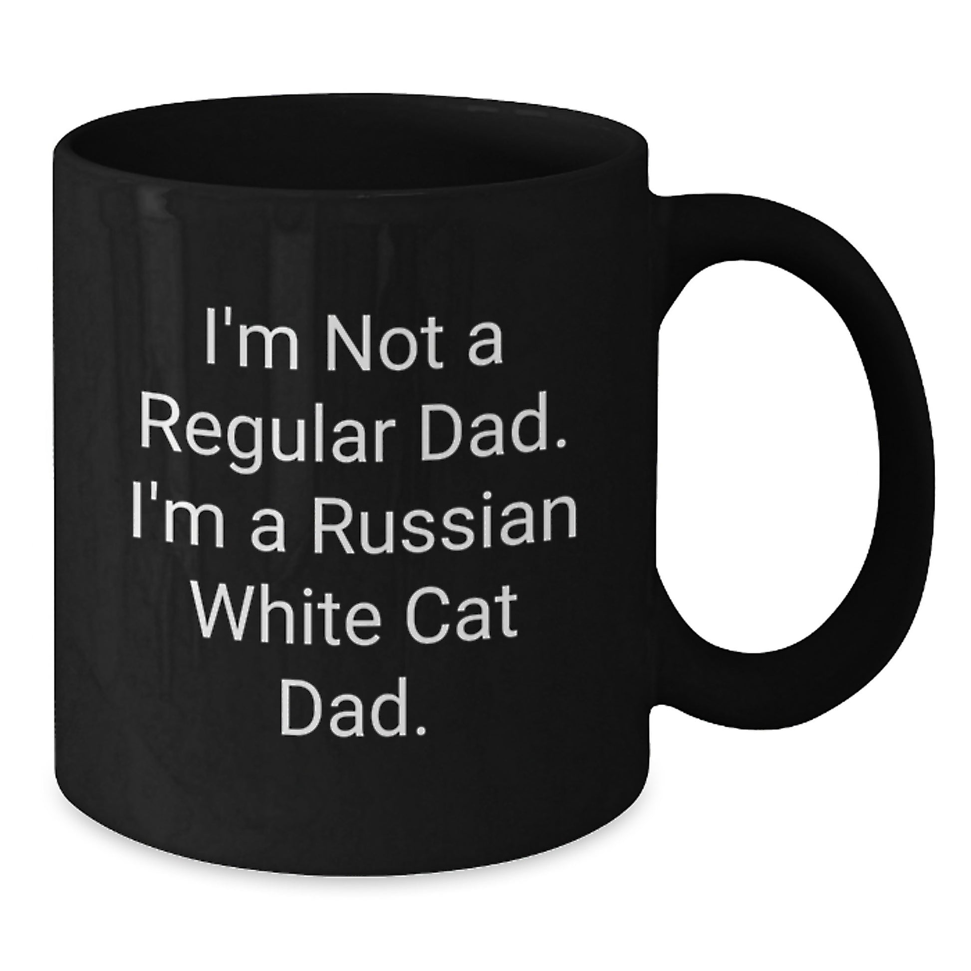 Funny Russian White Cat Dad Graduation Gifts from Men to Russian White Cat Lovers in Black Coffee Mugs, Unique and Humorous Russian White Cat Mom Gifts - Additional