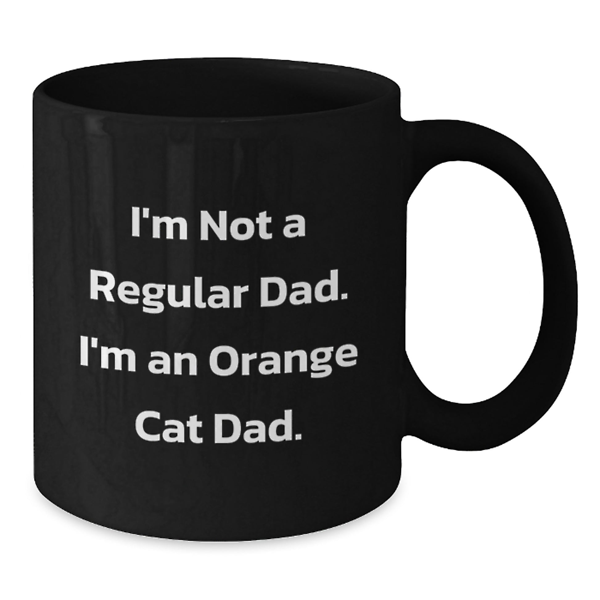 Funny Orange Cat Dad Black Coffee Mug Gifts for Men from Orange Cat Enthusiasts, Unique Graduation Gifts from Friends - Additional