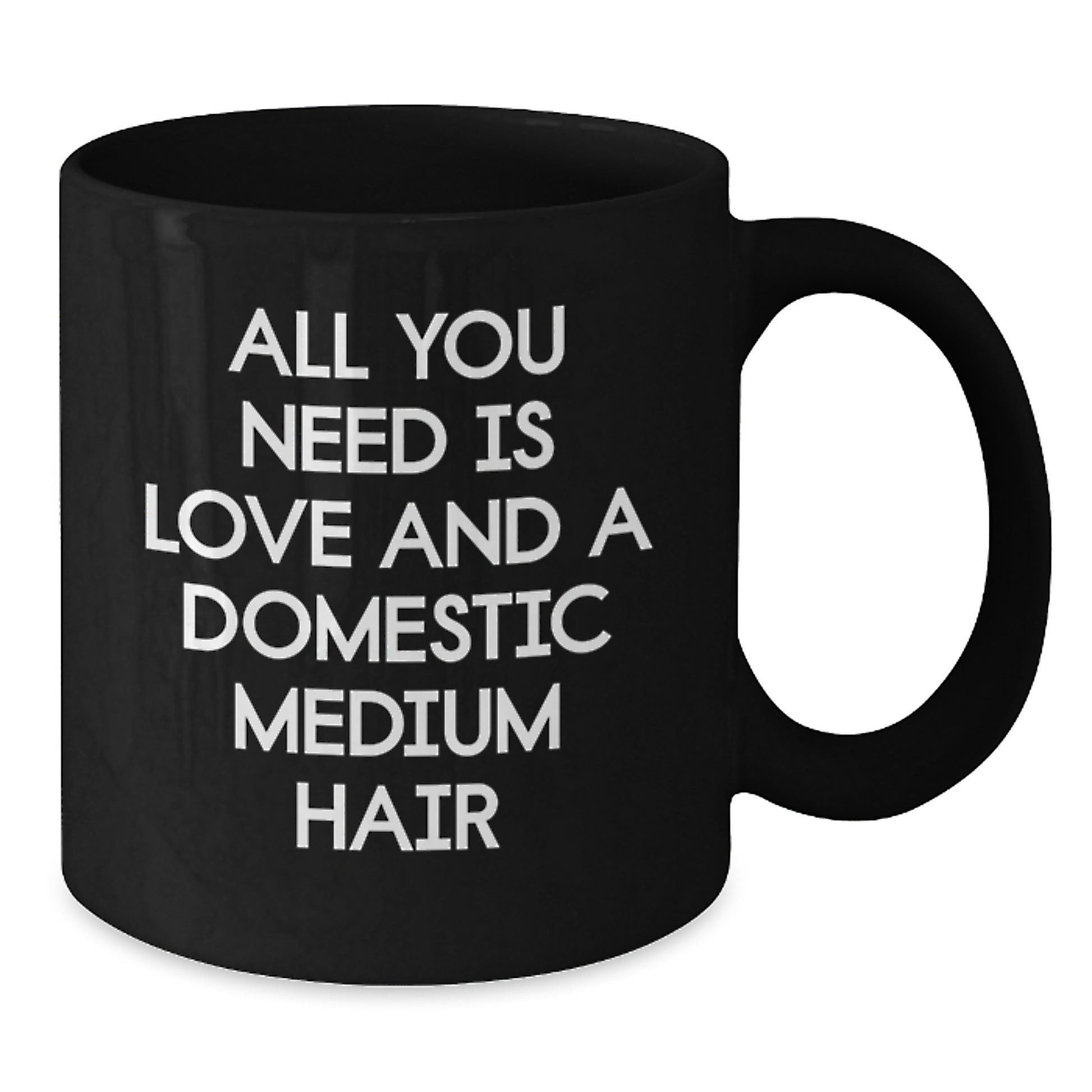 Gifts from Family for Domestic Medium Hair Cat Lovers - Inspirational Quote Black Coffee Mug for Graduation, 11oz or 15oz, Microwave & Dishwasher Safe - Additional