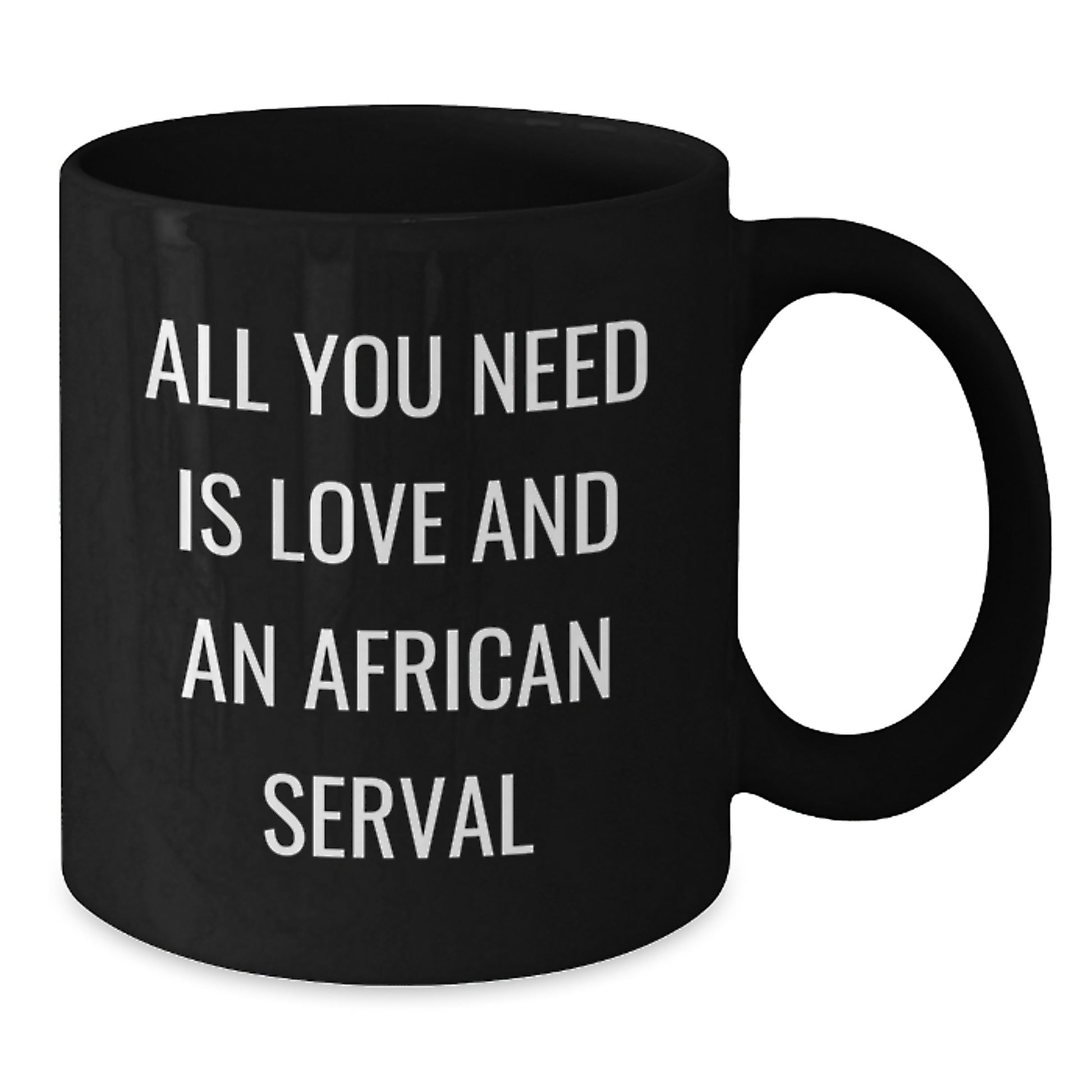 African Serval Cat Black Coffee Mug Gifts for Men, Women, Friends, and Family, Funny Quote, Graduation Unique Gifts from - Additional