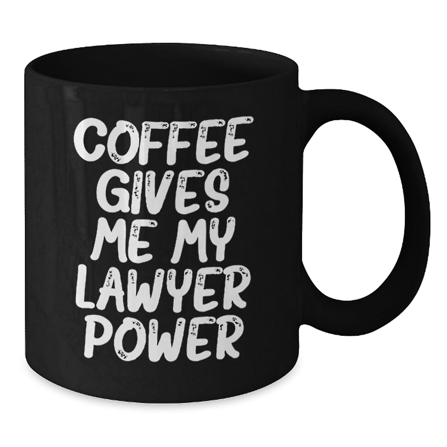 Funny Coffee Mug for Lawyer Gifts, 'Coffee Gives Me My Lawyer Power', Birthday Unique Gifts from Friends to Coworkers, Black Ceramic Mugs with 11oz or 15oz Capacity, Microwave and Dishwasher Safe - Additional