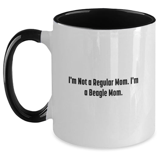 Funny Beagle Mom Gifts for Graduation - I'm Not A Regular Mom. I'm A Beagle Mom. Two Tone Coffee Mug for Beagle Dog Lovers, Gifts from Mom to Beagle Owner, Beagle Dog Gifts for Men or Women - Main