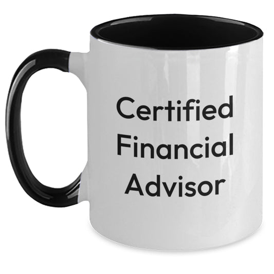 Funny Financial Advisor Gifts from Friends for Birthday - Two Tone Coffee Mug, 'Helping You Manage Your Finances' - Main