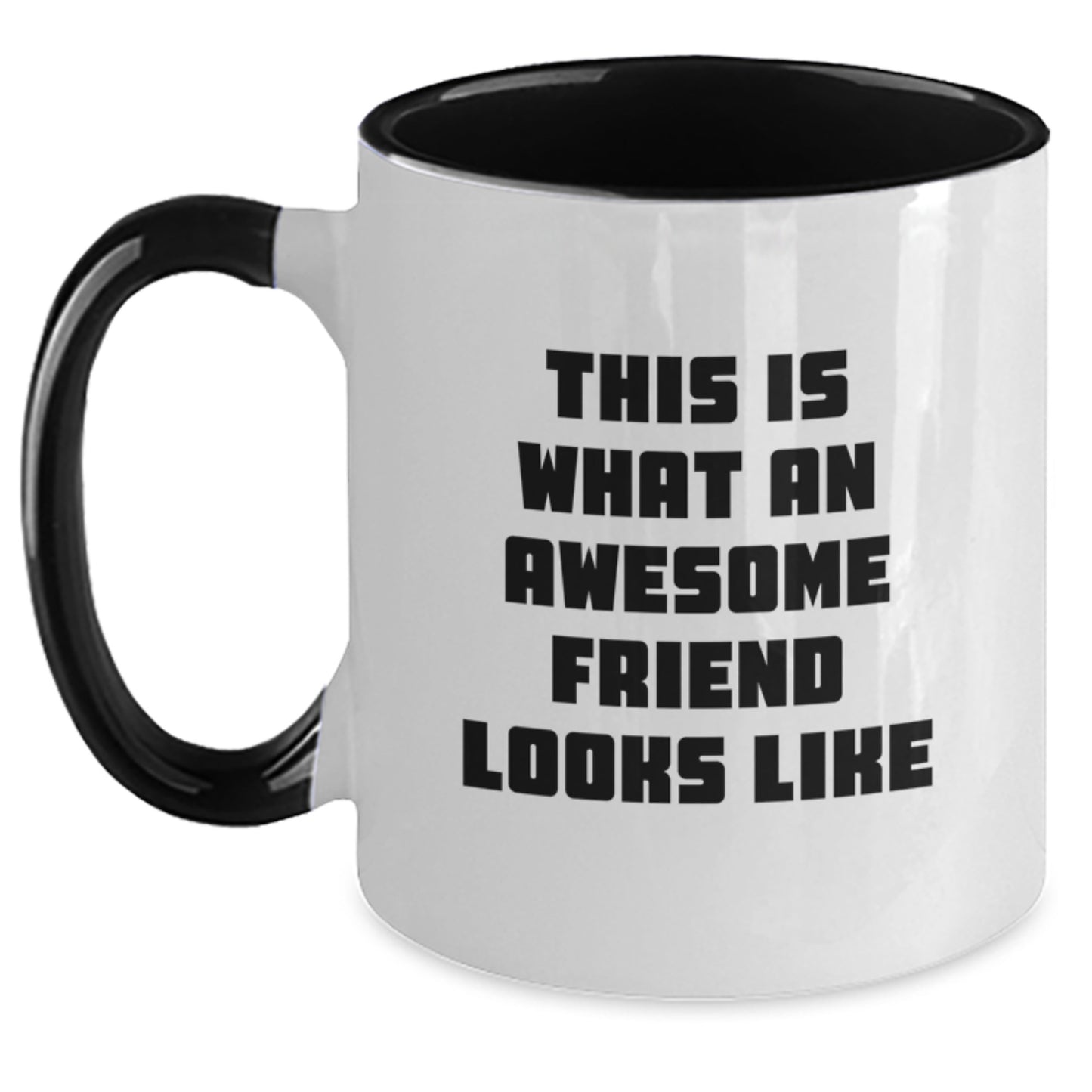 Funny Friend Gifts from Men to Awesome Friends for Graduation with Two Tone Coffee Mugs, 'This Is What An Awesome Friend Looks Like' - Main