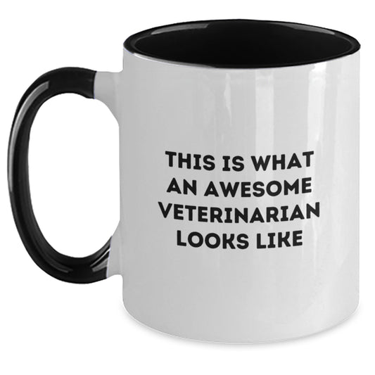 Funny Veterinarian Quotes Two Tone Coffee Mug Gifts from Friends for Birthday, Inspirational Gift for Men, Women, Coworkers, Family - Main