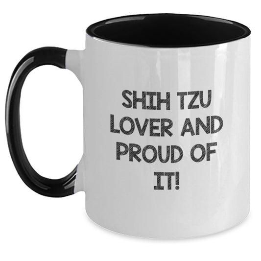 Shih Tzu Lover's Funny Coffee Mug Gifts from Friends for Birthday - Unique Gift Ideas for Shih Tzu Dog Owners, Two Tone Ceramic Mug - Main
