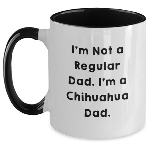 Chihuahua Dad Funny Gifts for Men, Women, Friends, Coworkers, Family - Two Tone Coffee Mug for Graduation - Main