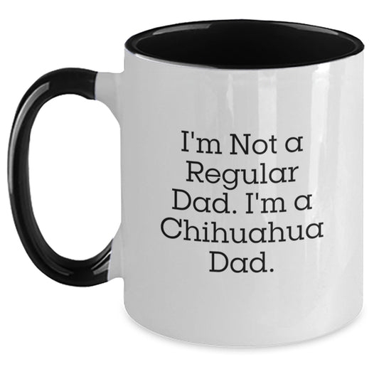 Funny Chihuahua Dad Gifts for Men - Two Tone Coffee Mug, Graduation Unique Gifts from Dad - Main