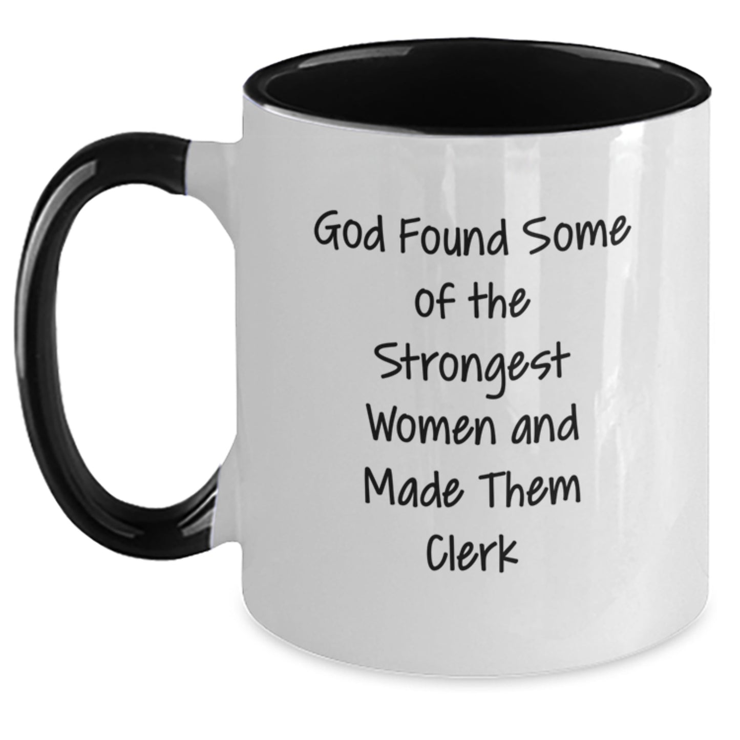Funny Clerk Gifts from Men to Women - Two Tone Coffee Mug for Graduation with Inspirational Quote - Main