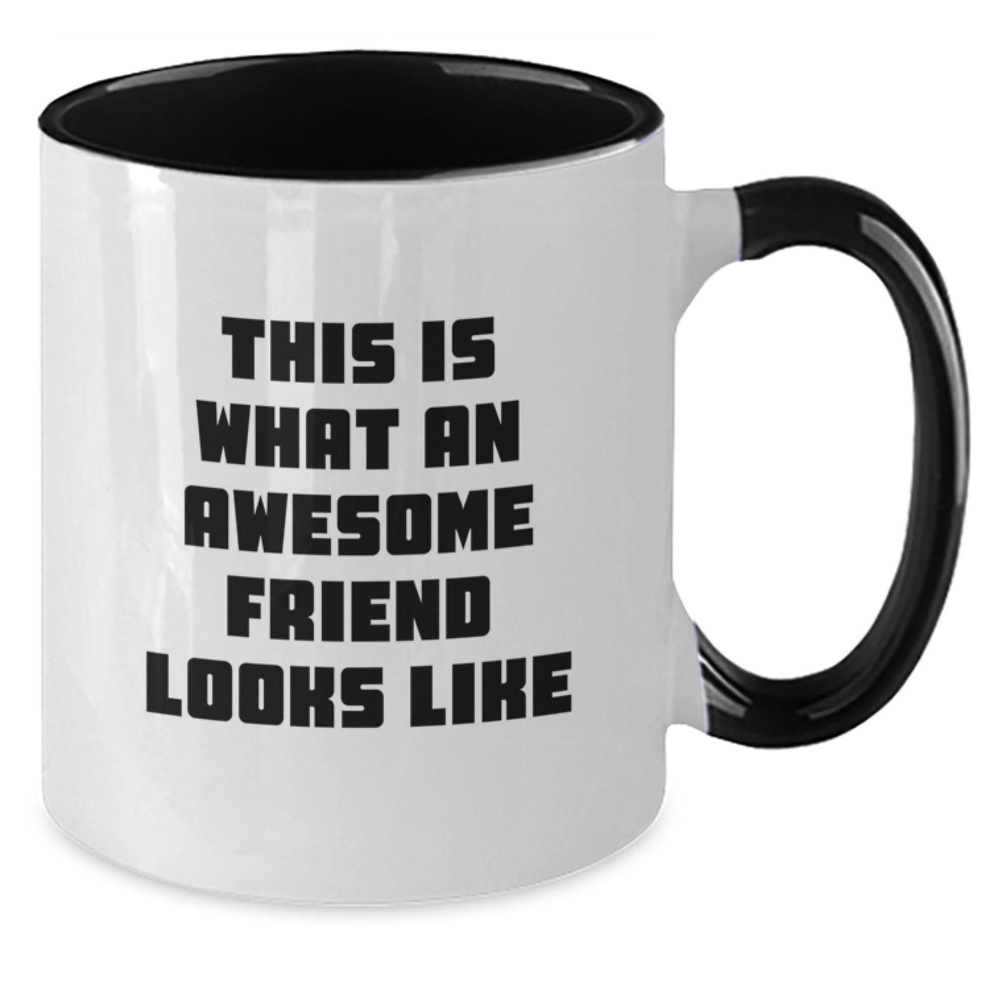 Funny Friend Gifts from Men to Awesome Friends for Graduation with Two Tone Coffee Mugs, 'This Is What An Awesome Friend Looks Like' - Additional