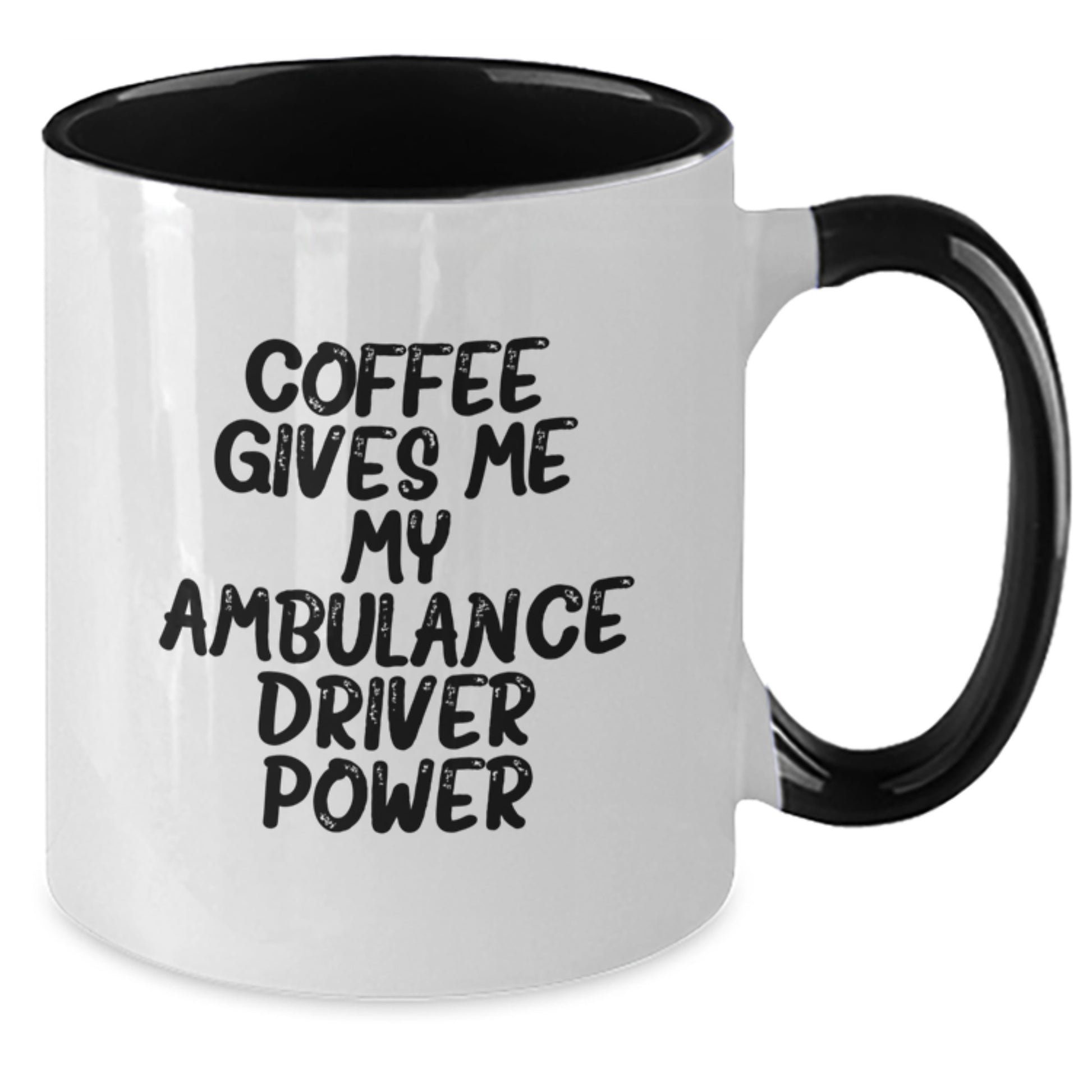 Funny Ambulance Driver Gifts - Coffee Gives Me My Power, Two Tone Mug for Men, Women, Friends, Coworkers, Family - Graduation Unique Gifts from Ambulance Driver - Additional