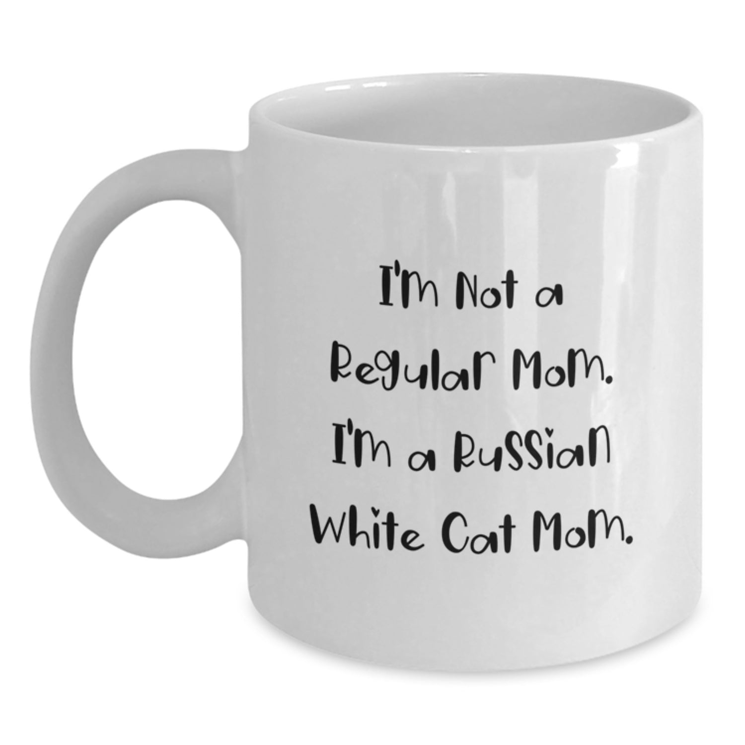 Funny Russian White Cat Mom Gifts from Mom to Russian White Cat Lover on Graduation Unique Gifts for Her - White Coffee Mug - Main