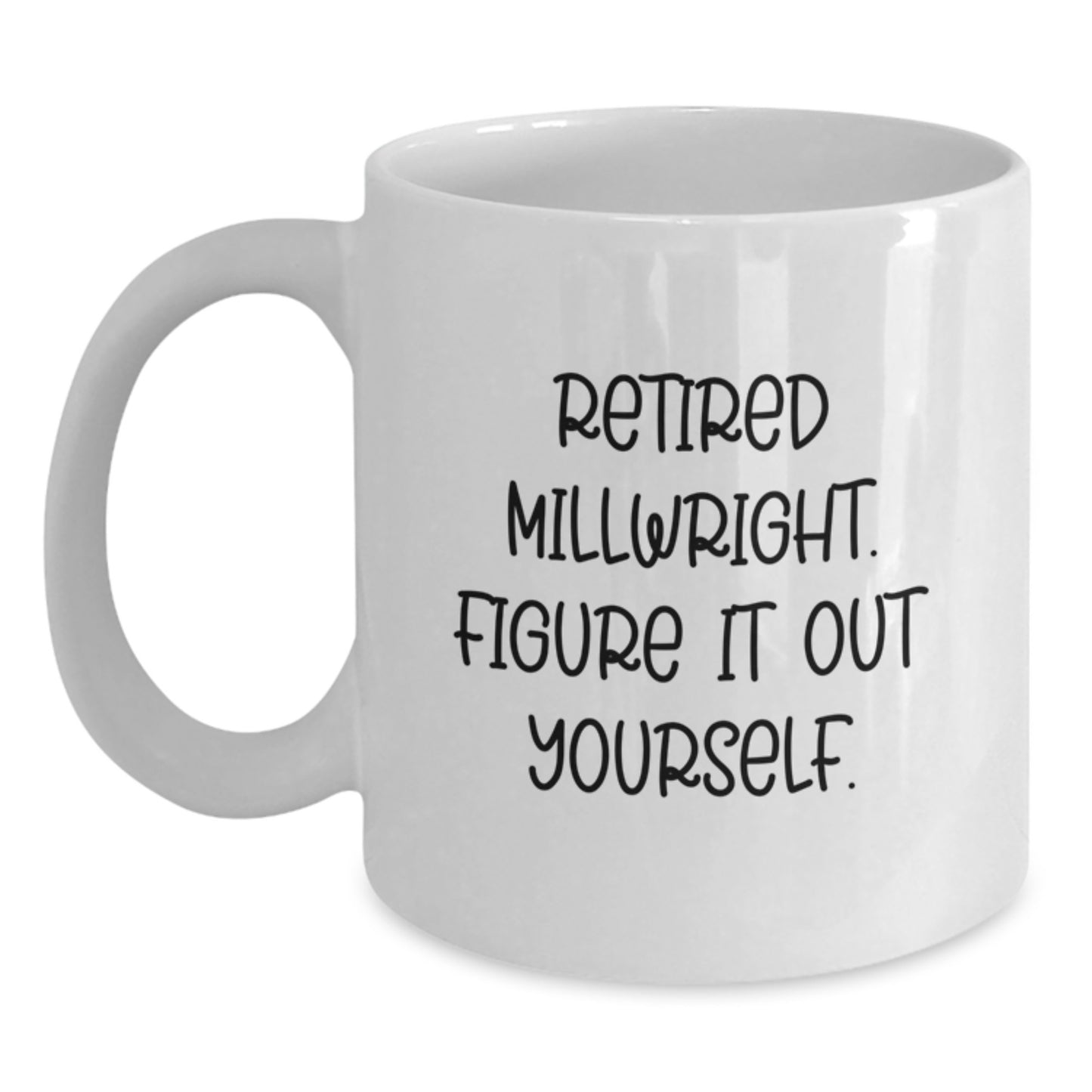 Funny Millwright Gifts for Men from Retired Millwright Figure It Out Yourself White Coffee Mug - Unique Graduation Gifts for Him - Main