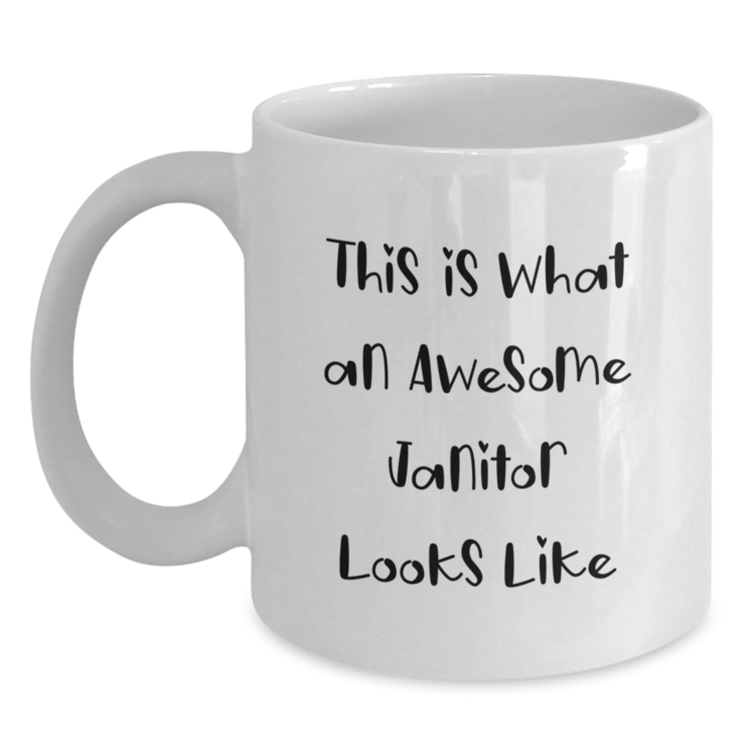 Funny Janitor Gifts for Birthday - 'This Is What An Awesome Janitor Looks Like' White Coffee Mug, 11oz or 15oz, Ceramic, Gifts from Friends to Janitor - Main