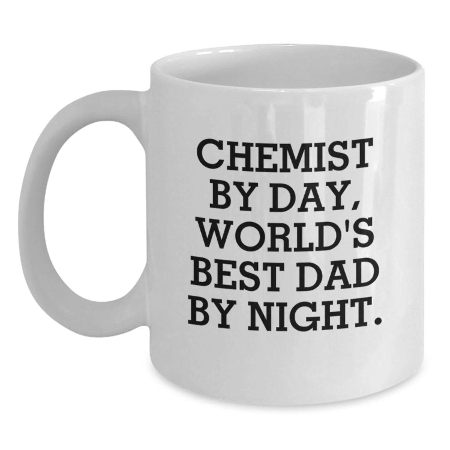 Funny Chemist Gifts, World's Best Dad White Coffee Mugs, Birthday Unique Gifts from Family to Chemist - Main