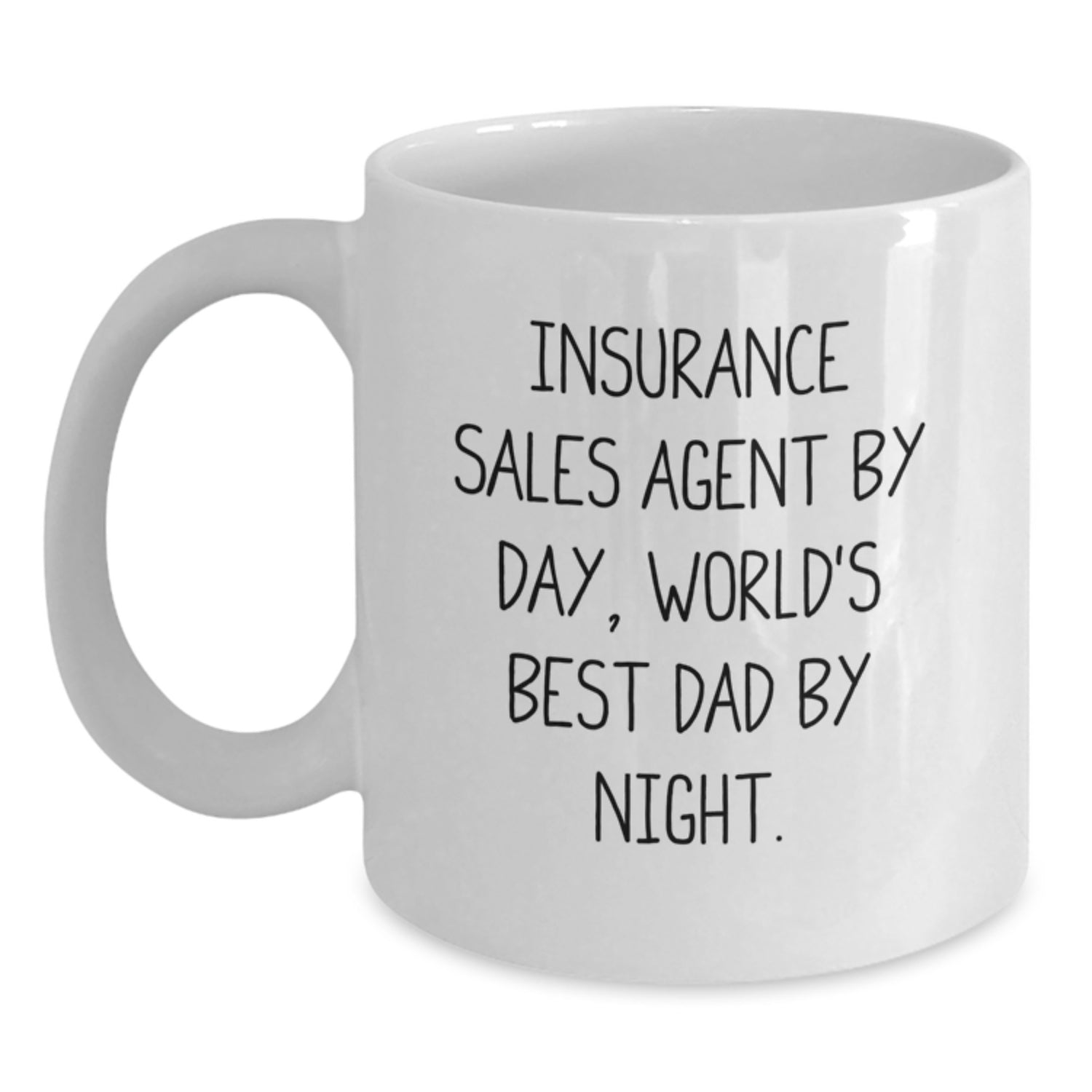 Insurance Sales Agent Funny Gifts: White Coffee Mug for Insurance Sales Agent By Day, World's Best Dad By Night Gifts from Men - Main