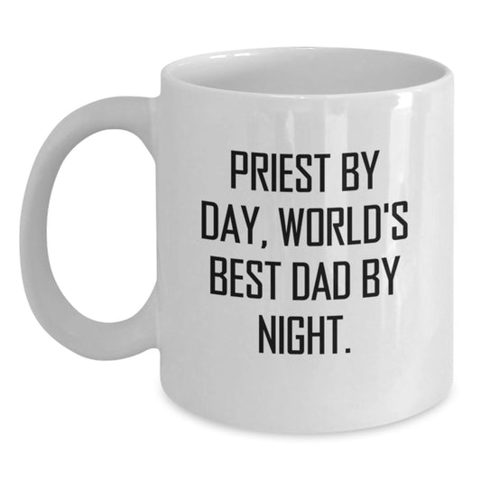 Priest By Day Funny White Coffee Mug Gifts from Men to Priest Graduation Unique Treats, Priest Gifts for Priest, White Coffee Mug - Main