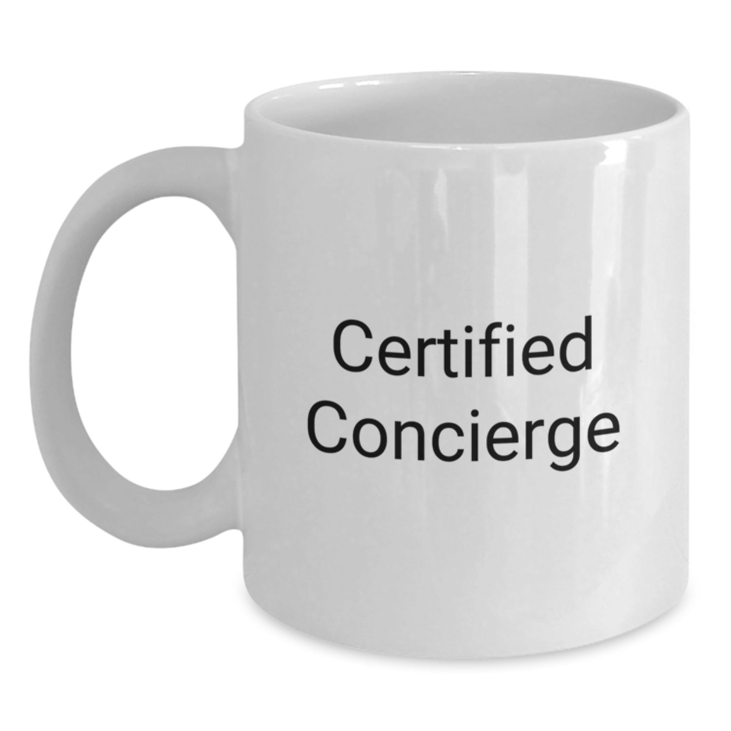 Funny Certified Concierge Gifts from Friends for Birthday, White Coffee Mug - Main