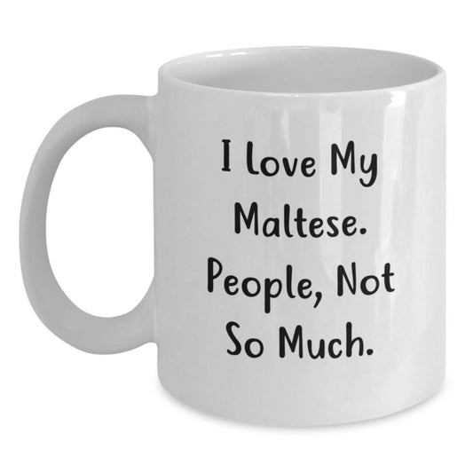 Funny Maltese Dog Lover Gifts from Friends to Family, Graduation Unique White Coffee Mugs for Maltese Dog Enthusiasts - Main