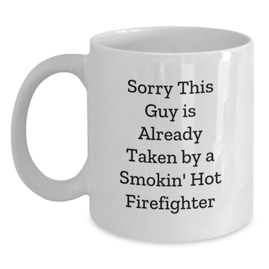 Firefighter Gifts for Him, White Coffee Mug with Funny Quote, Graduation Unique Gifts from Family, Friends, or Coworkers for Firefighter - Main