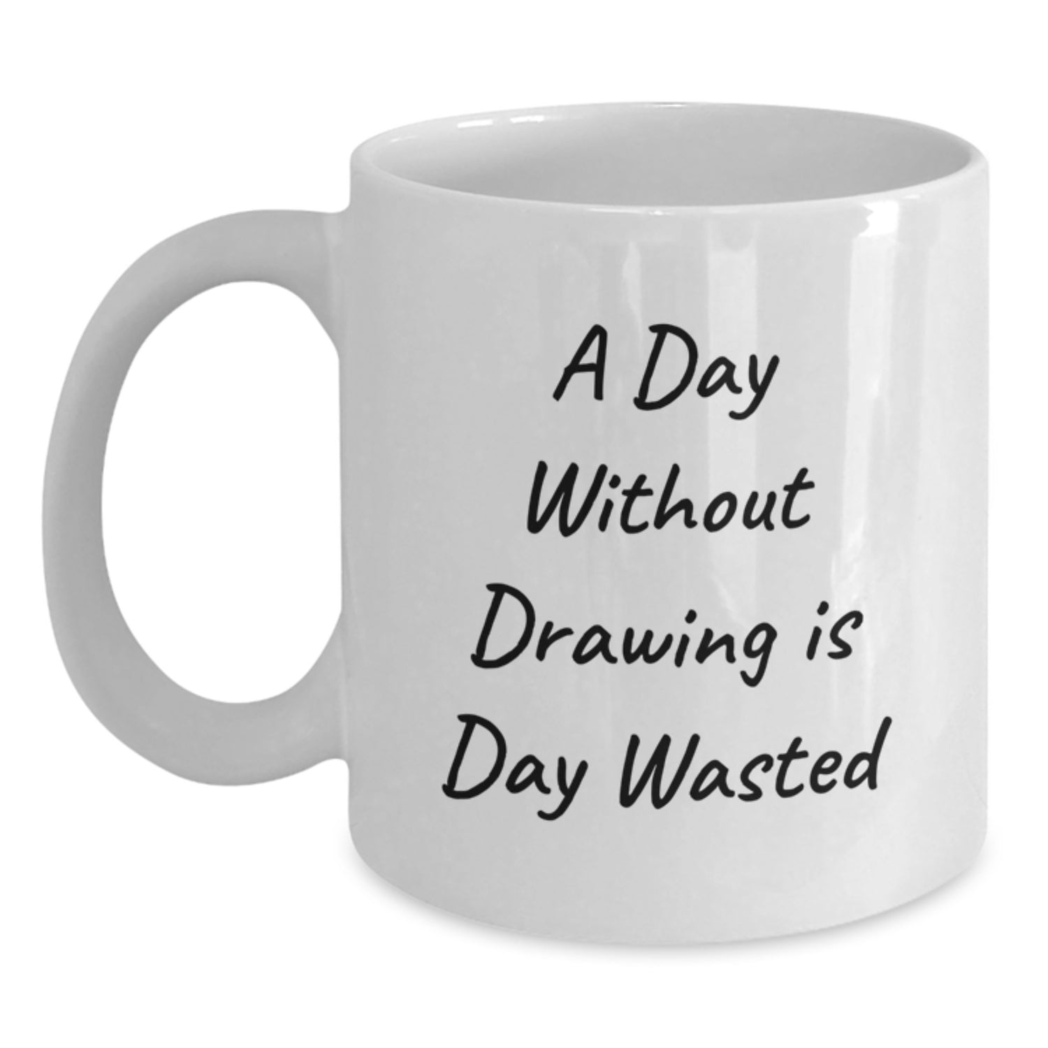 Drawing Enthusiast's Delight, Funny Quote White Coffee Mug, Gifts from Friends, Gifts for Drawing Lovers, Birthday Unique Gifts - Main