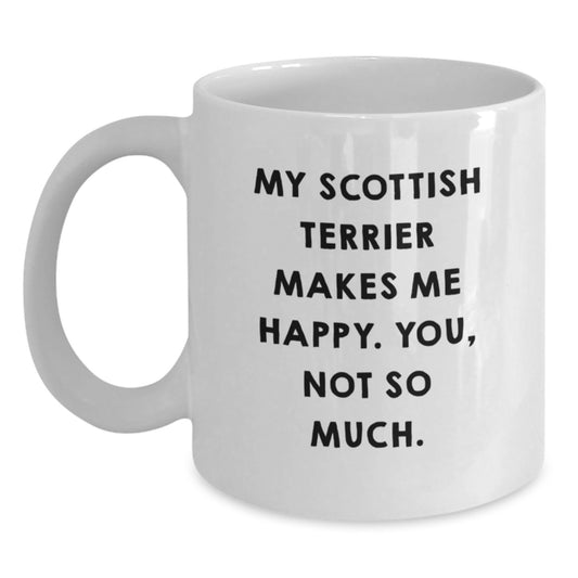 Funny Scottish Terrier Dog Lovers Gifts from Friends for Birthday, White Coffee Mug - Main