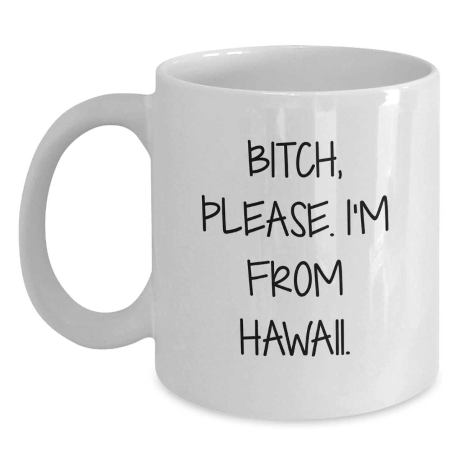 Hawaii White Coffee Mug with Funny Quote 'B-tch, Please. I'm From Hawaii.' - Unique Birthday Unique Gifts for Men, Women, Friends, Coworkers, Family - Main
