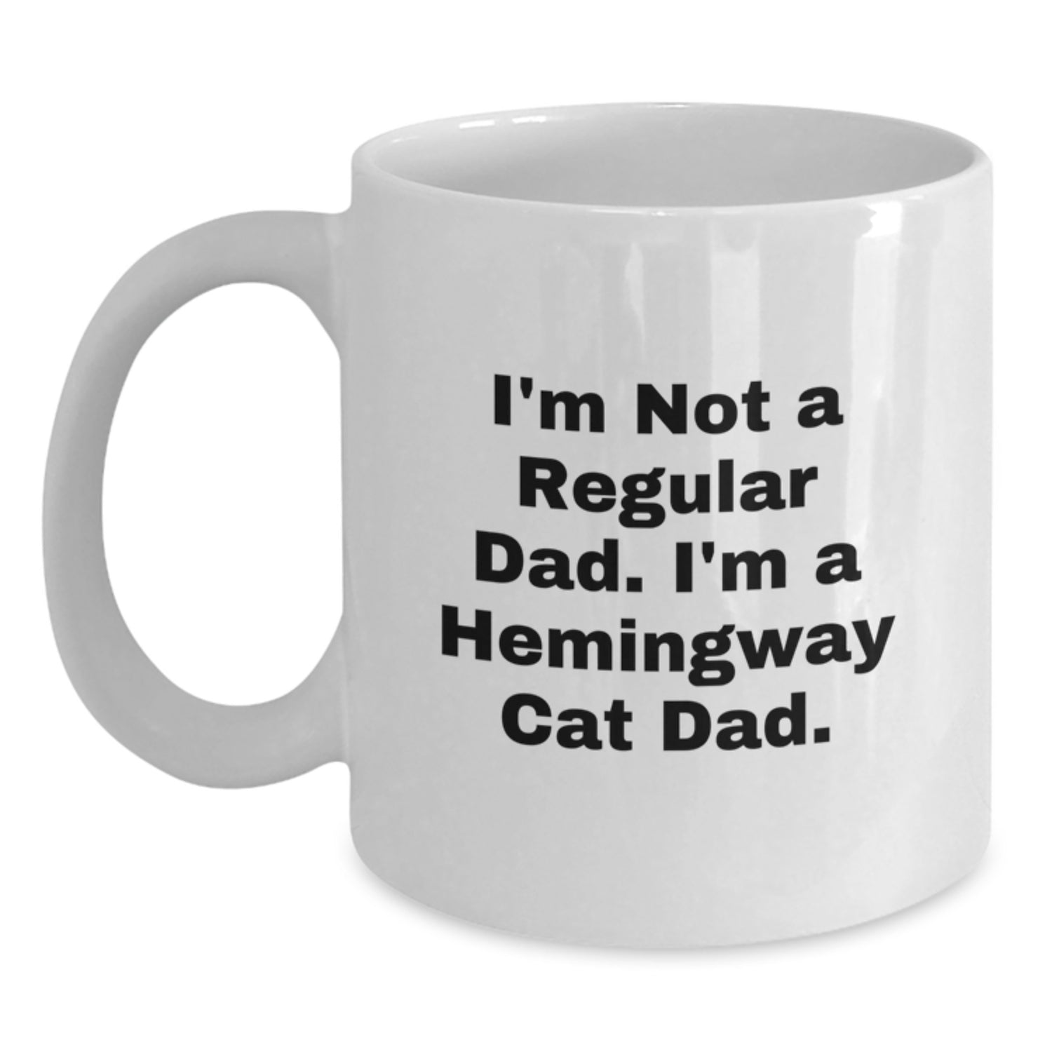 Funny Hemingway Cat Dad Gifts from Men to Friends Unique White Coffee Mugs for Graduation - Main