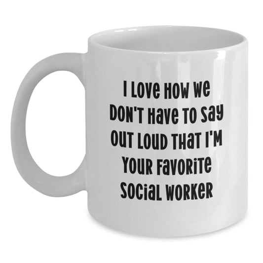 Funny Social Worker Quote Gifts from Friends to Coworkers, White Coffee Mug for Social Worker Graduation Unique Gifts - Main