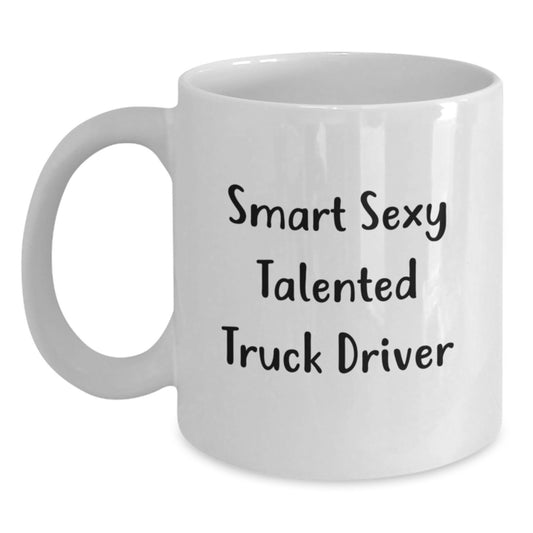 Funny Truck Driver Gifts from Friends to Truck Driver Graduation Unique White Coffee Mug - Main