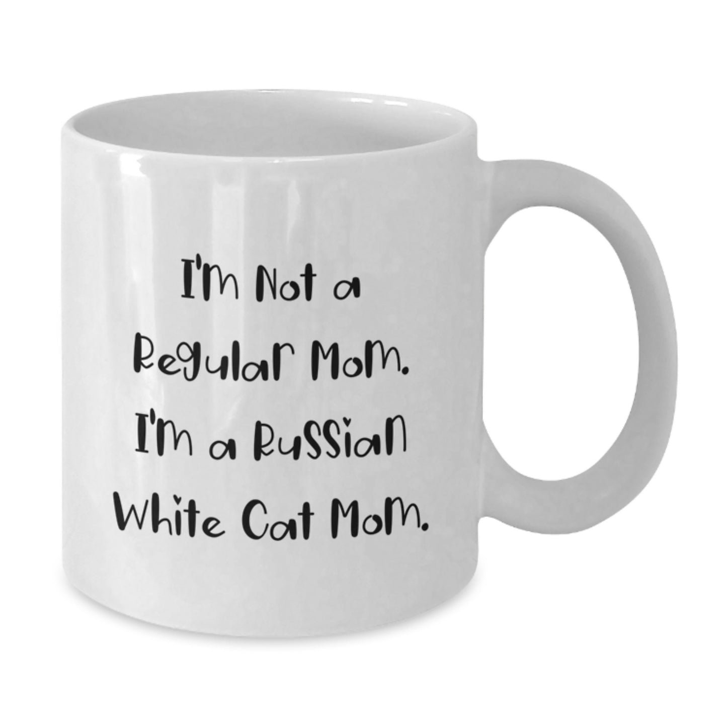 Funny Russian White Cat Mom Gifts from Mom to Russian White Cat Lover on Graduation Unique Gifts for Her - White Coffee Mug - Additional