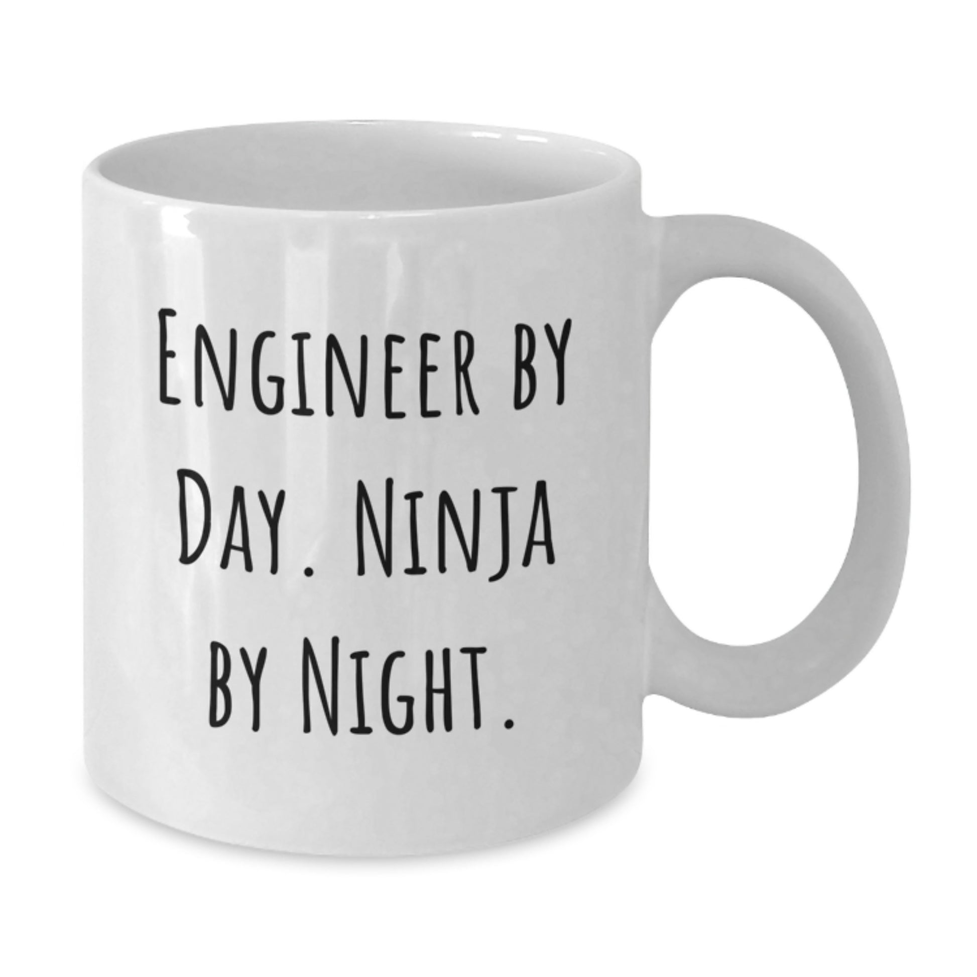Funny Engineer Gifts for Men by Day Ninja By Night White Coffee Mug, Perfect Birthday Present from Friends, Coworkers, or Family - Additional