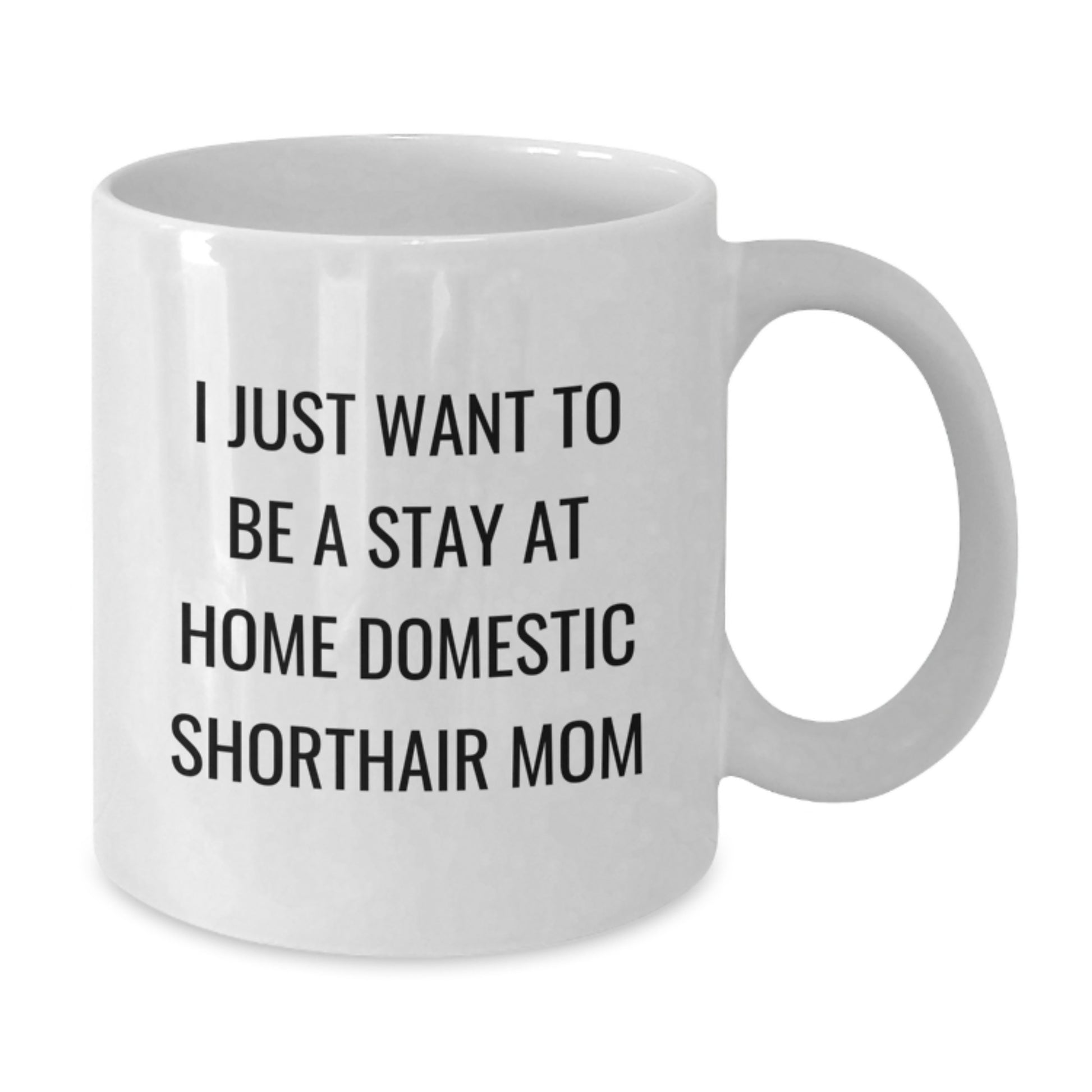 Funny Domestic Shorthair Cat Gifts from Mom - I Just Want To Be A Stay At Home Mom - White Coffee Mug for Graduation Unique Gifts for Cat Lovers - Additional