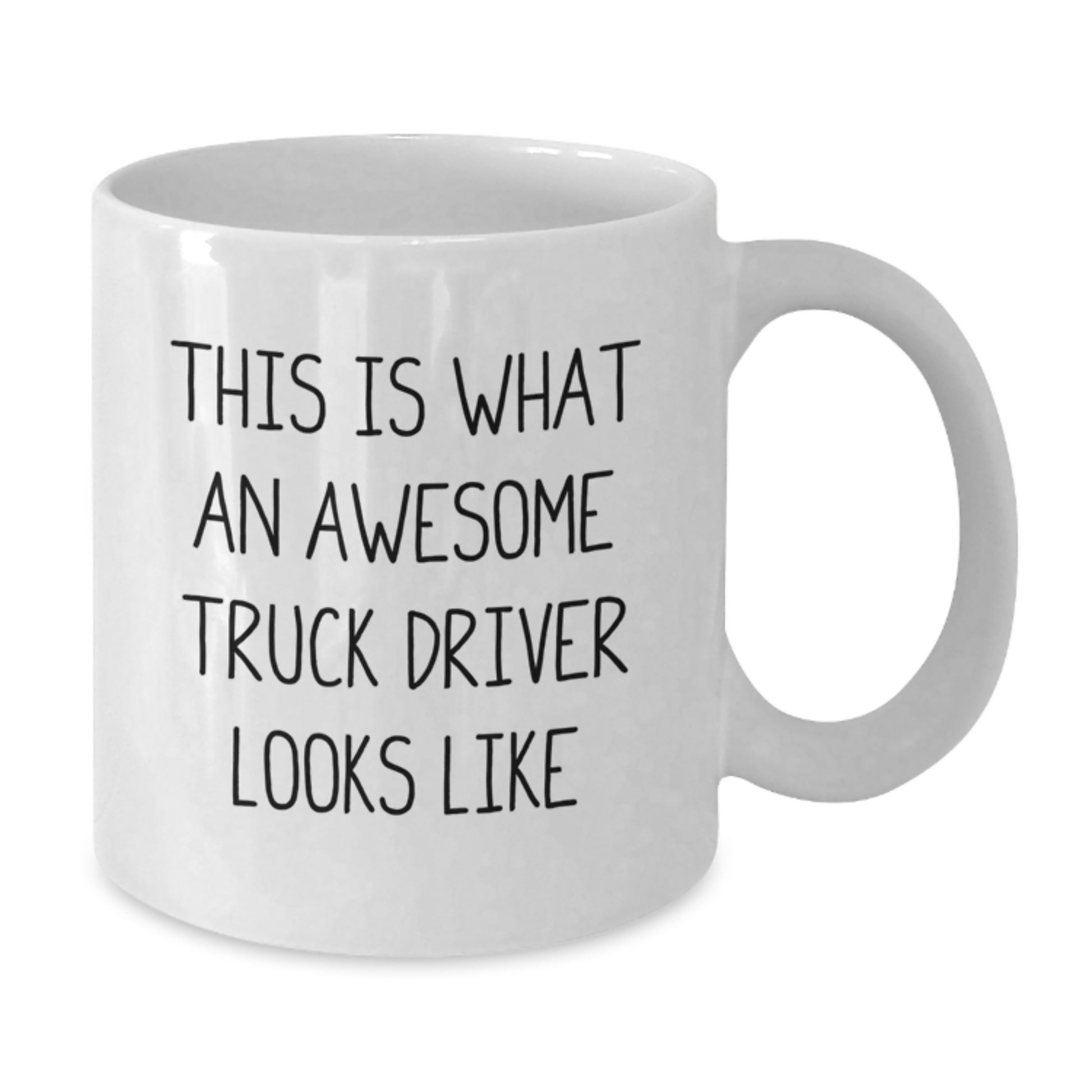 Funny Truck Driver Gifts for Men, White Coffee Mug - 'This Is What An Awesome Truck Driver Looks Like' from Friends, Coworkers, Family - Additional
