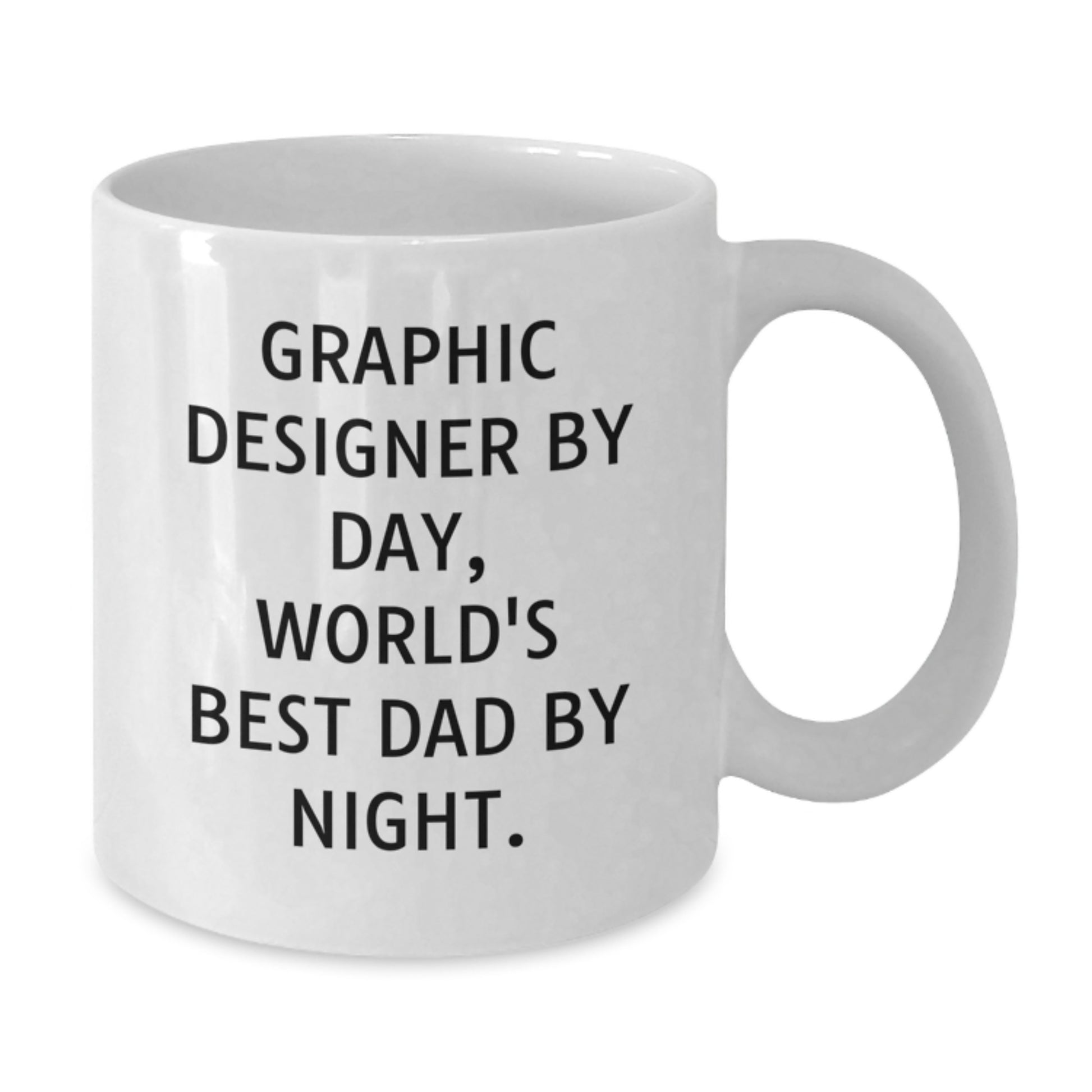 Graphic Designer Gifts, Funny Birthday Mugs, White Coffee Mug for Men, 'Graphic Designer By Day, World's Best Dad By Night.' Gifts from Dad to Son - Additional