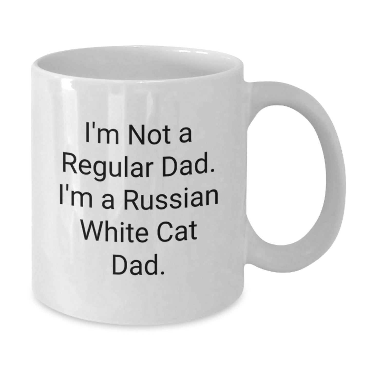 Russian White Cat Dad Gifts, Funny White Coffee Mug for Graduation, 'I'm Not A Regular Dad. I'm A Russian White Cat Dad.' Mugs for Men, Women, Friends, Coworkers - Additional