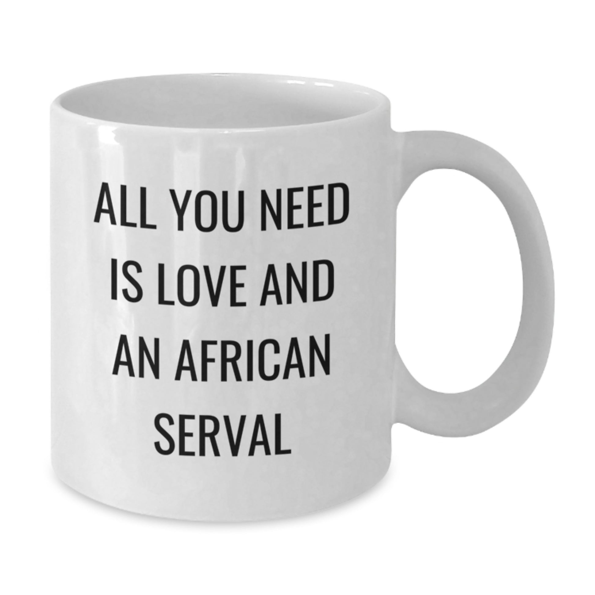 African Serval Cat Gifts for Men, Women, and Friends - Funny White Coffee Mug with 'All You Need Is Love And An African Serval' Quote, Graduation Unique Gifts from Family, Coworkers - Additional