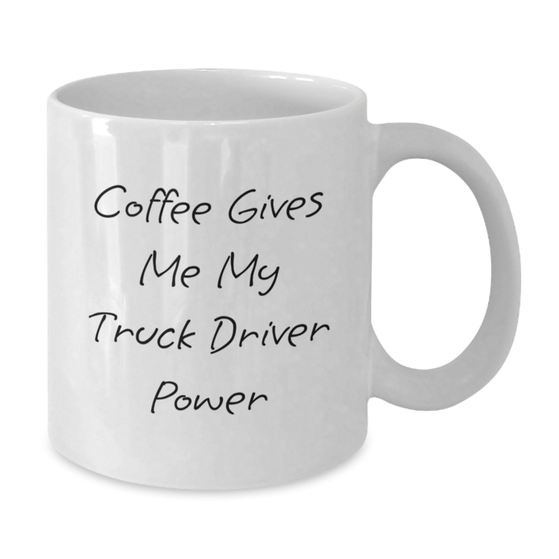 Truck Driver Gifts from Friends, Unique White Coffee Mug for Graduation, 'Coffee Gives Me My Truck Driver Power' Funny Quote - Additional