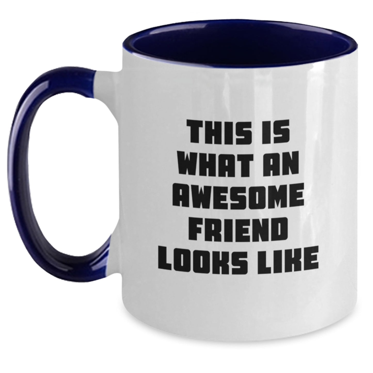 Funny Friend Gifts from Men to Awesome Friends for Graduation with Two Tone Coffee Mugs, 'This Is What An Awesome Friend Looks Like' - Main