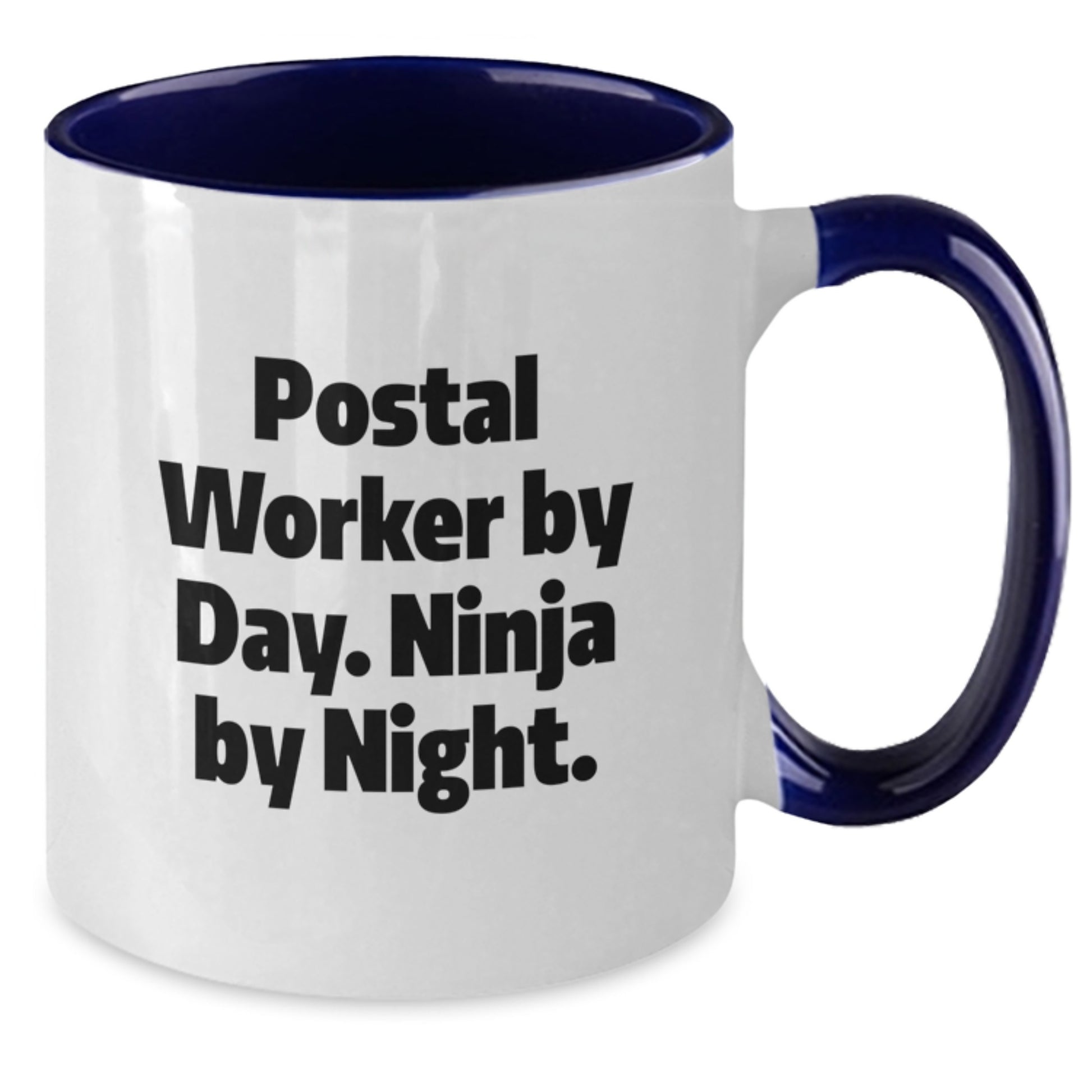 Funny Postal Worker Gifts from Friends - Birthday Unique Postal Worker Mug, 'Postal Worker By Day. Ninja By Night.' Quote, Two Tone Coffee Mug for Men, Women, Coworkers, Family - Additional
