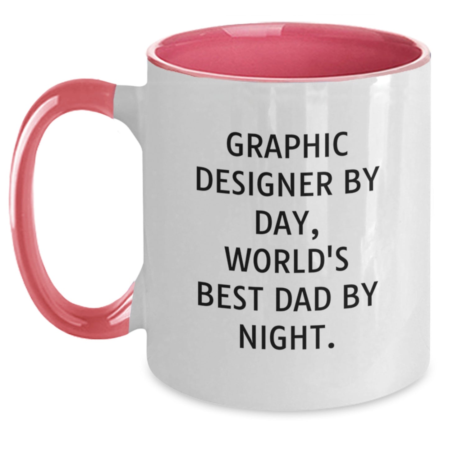Graphic Designer Gifts - Funny Two Tone Coffee Mug, 'Graphic Designer By Day, World's Best Dad By Night.' - Birthday Unique Gifts from Men to Graphic Designer - Main