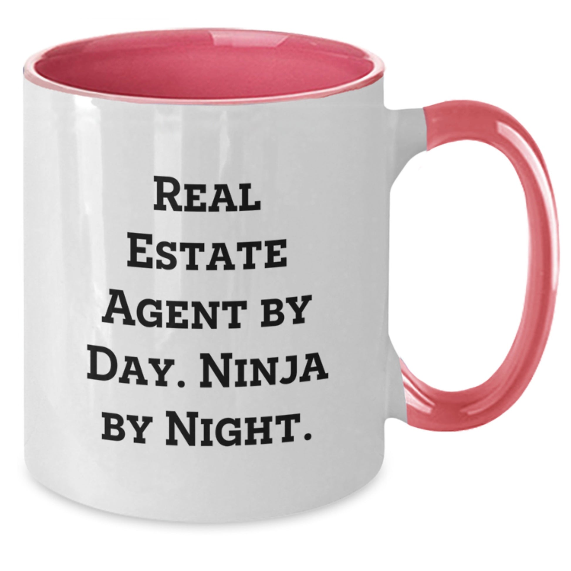 Real Estate Agent Gifts - Funny 'Real Estate Agent By Day. Ninja By Night.' Two Tone Coffee Mug for Birthday, Gifts from Friends, Gifts for Real Estate Agent - Additional