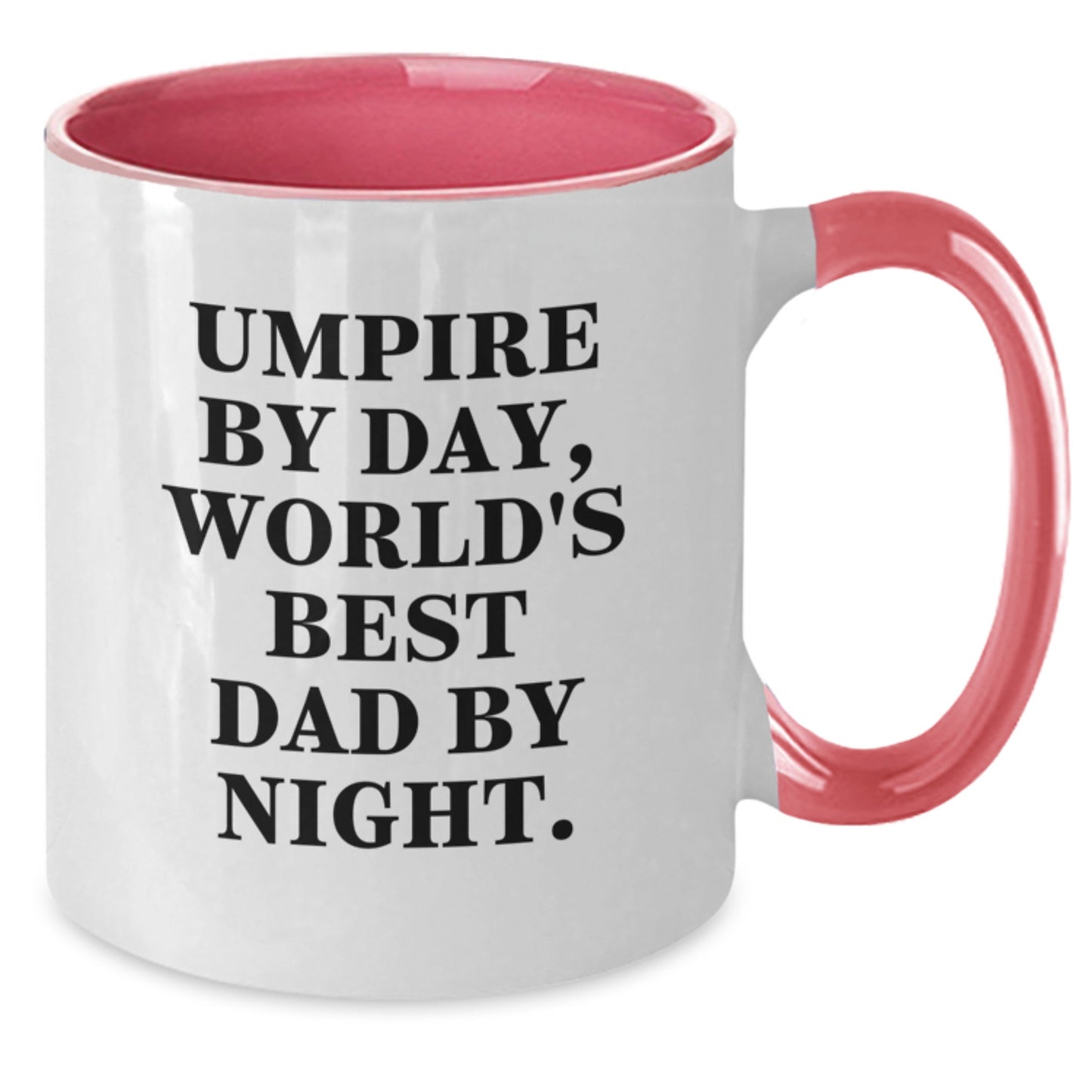 Umpire Gifts - Umpire By Day, World's Best Dad By Night. Two Tone Coffee Mug for Birthday Unique Gifts from Dad to Umpire - Additional