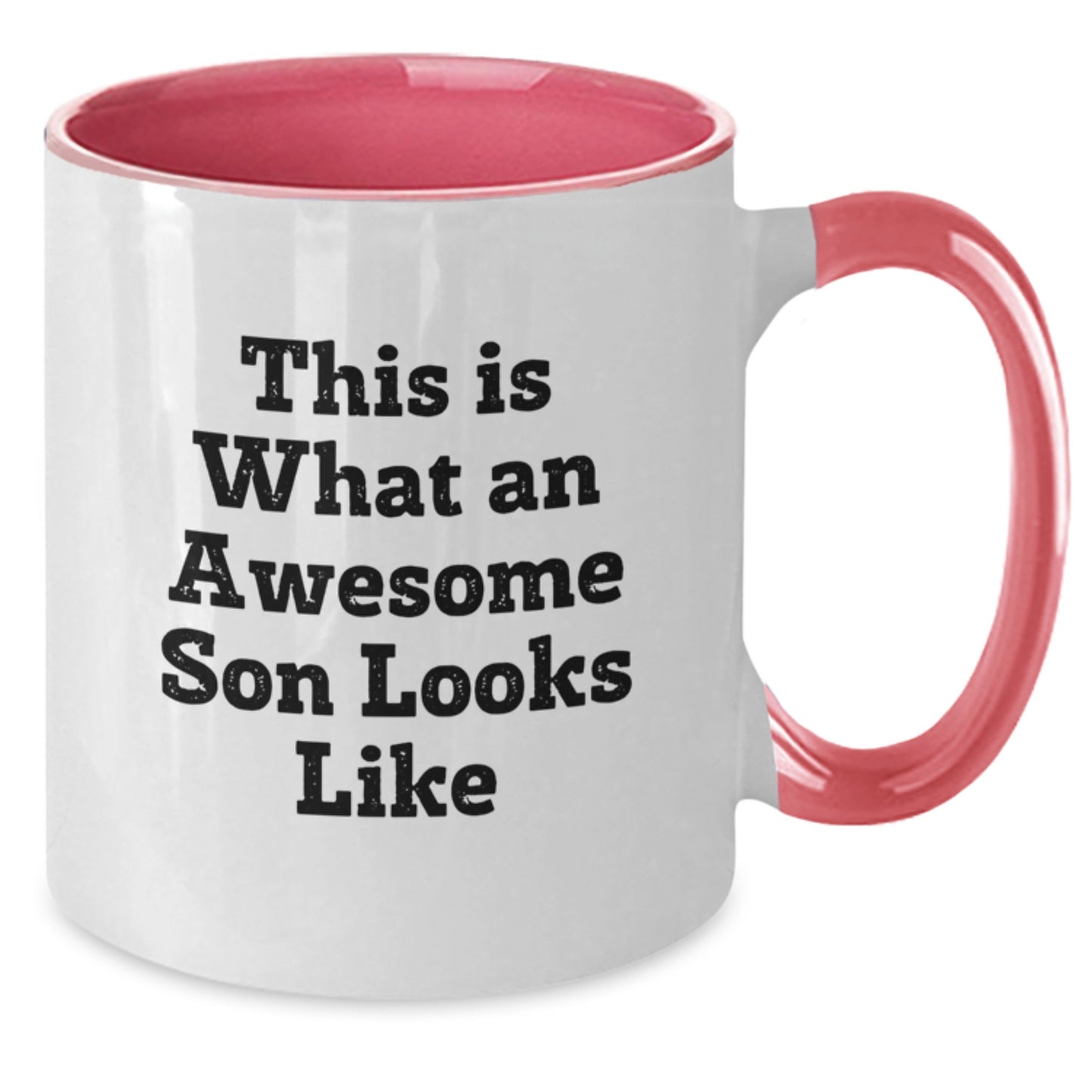Funny Son Gifts from Mom - 'This Is What An Awesome Son Looks Like' Two Tone Coffee Mug for Graduation, Dad, and More - Additional