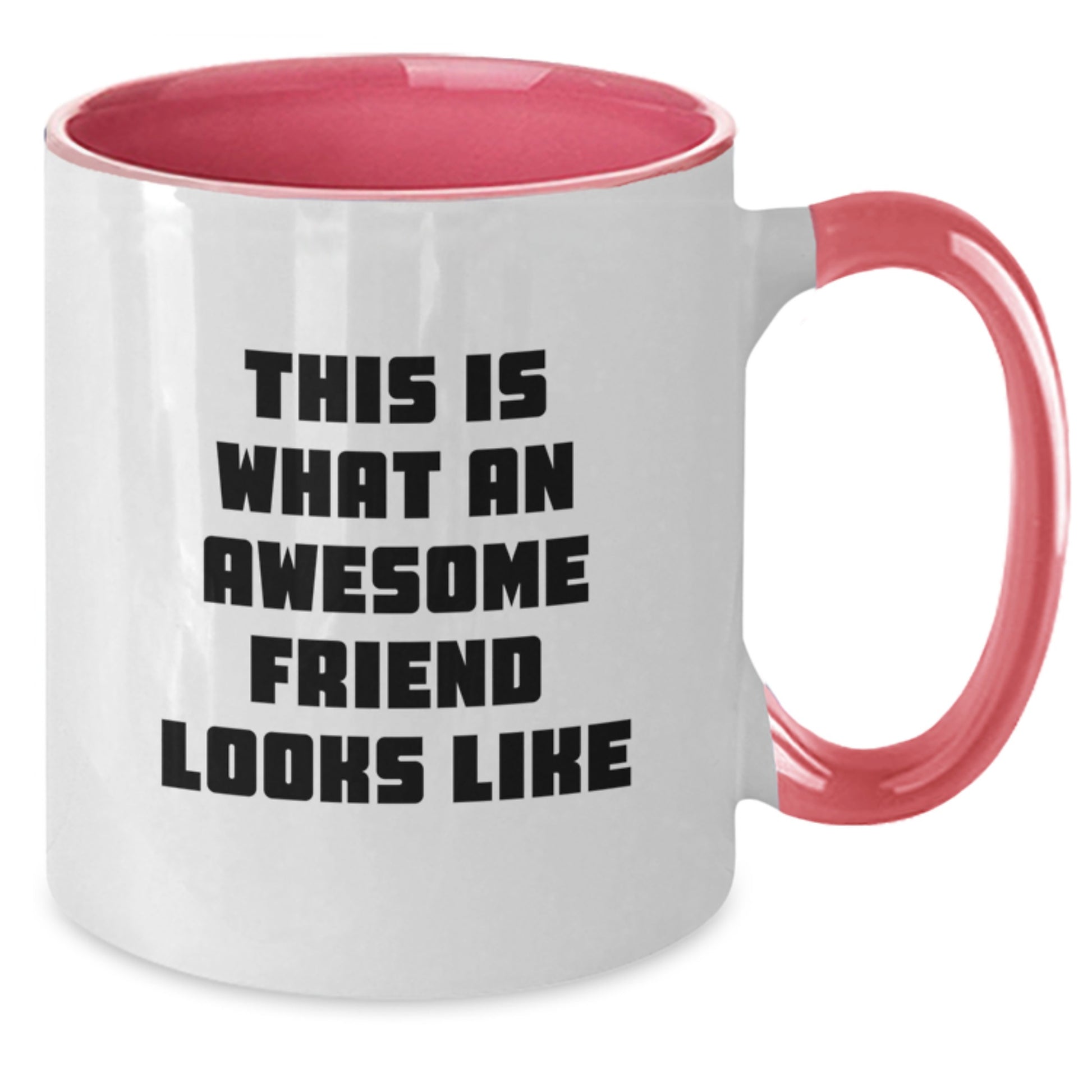 Funny Friend Gifts from Men to Awesome Friends for Graduation with Two Tone Coffee Mugs, 'This Is What An Awesome Friend Looks Like' - Additional